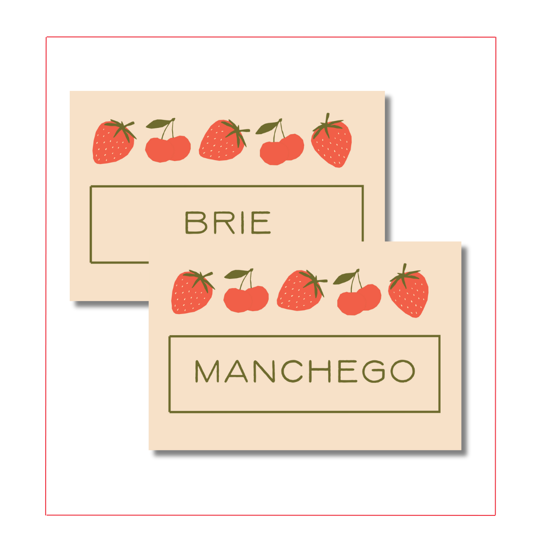 Berries & Cherries Food Label Cards